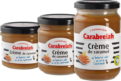 3 tailles de pots de crème de caramel au beurre salé au sel de Guérande - Carabreizh carabreizh-produits-pots-creme