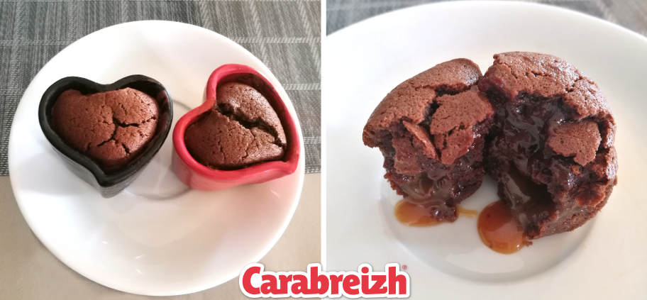 coeur coulant recette caramel chocolat