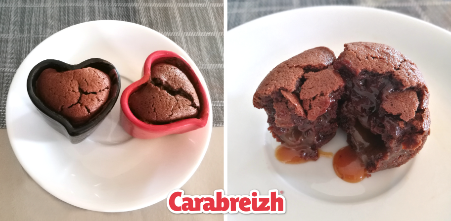 coeur coulant recette caramel chocolat